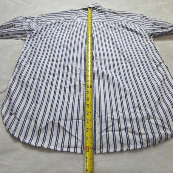 New S Anthropologie x Maeve the Bennet buttondown shirt in blue stripe - Picture 7 of 7